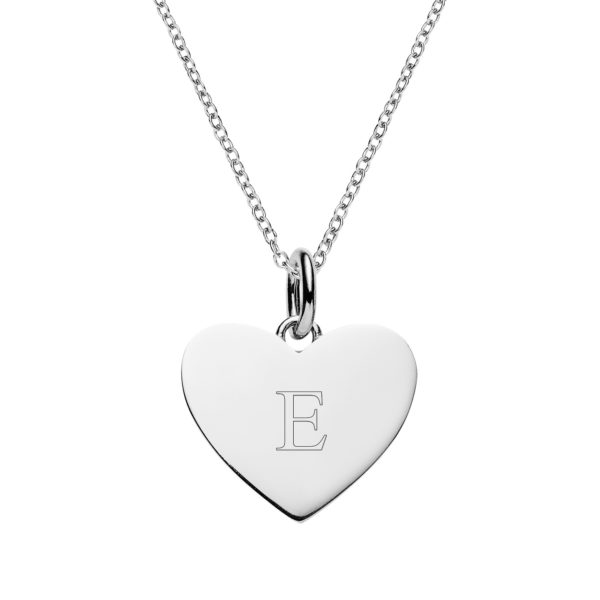 600x600 Personalised Silver Heart Necklace - Heart Necklace Drawing