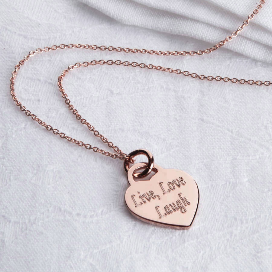 900x900 Personalised Your Child's Drawing Rose Gold Necklace - Heart Necklace Drawing