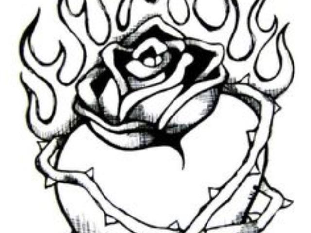 640x480 Heart On Fire Drawing - Heart On Fire Drawing