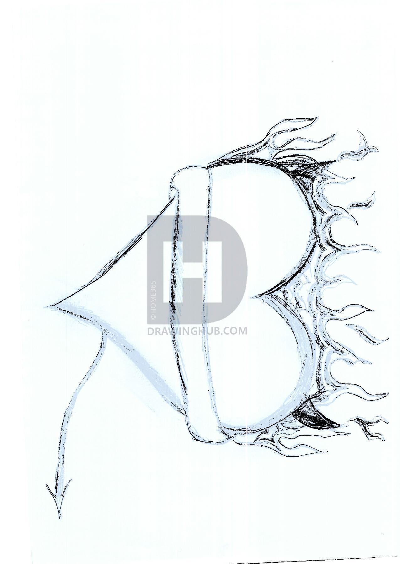 1275x1797 Heart On Fire Drawing - Heart On Fire Drawing