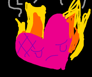 300x250 Heart On Fire Drawing - Heart On Fire Drawing