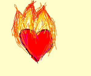 300x250 Heart On Fire Drawing - Heart On Fire Drawing