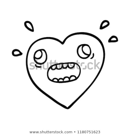 450x470 Outline Drawing Of A Heart Line Drawing Cartoon Heart Panicking - Heart Outline Drawing