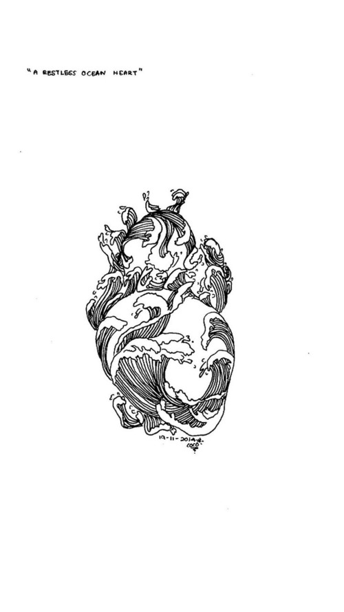 500x889 Outline Drawing Minimalist Tumblr On We Heart It - Heart Outline Drawing