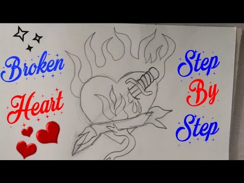 480x360 How To Draw Broken Heart Pencil Sketch Step - Heart Pencil Drawing