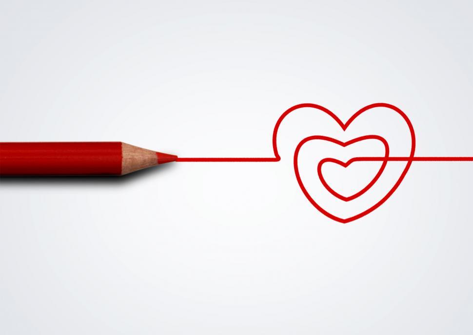 970x688 Get Free Stock Photos Of Red Pencil Drawing Heart - Heart Pencil Drawing