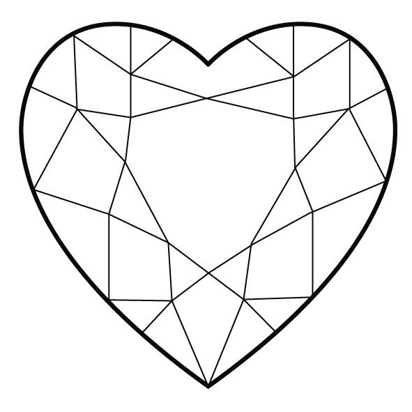 591x591 Heart Shaped Diamond Tattoos Diamond Tattoos - Heart Shape Drawing