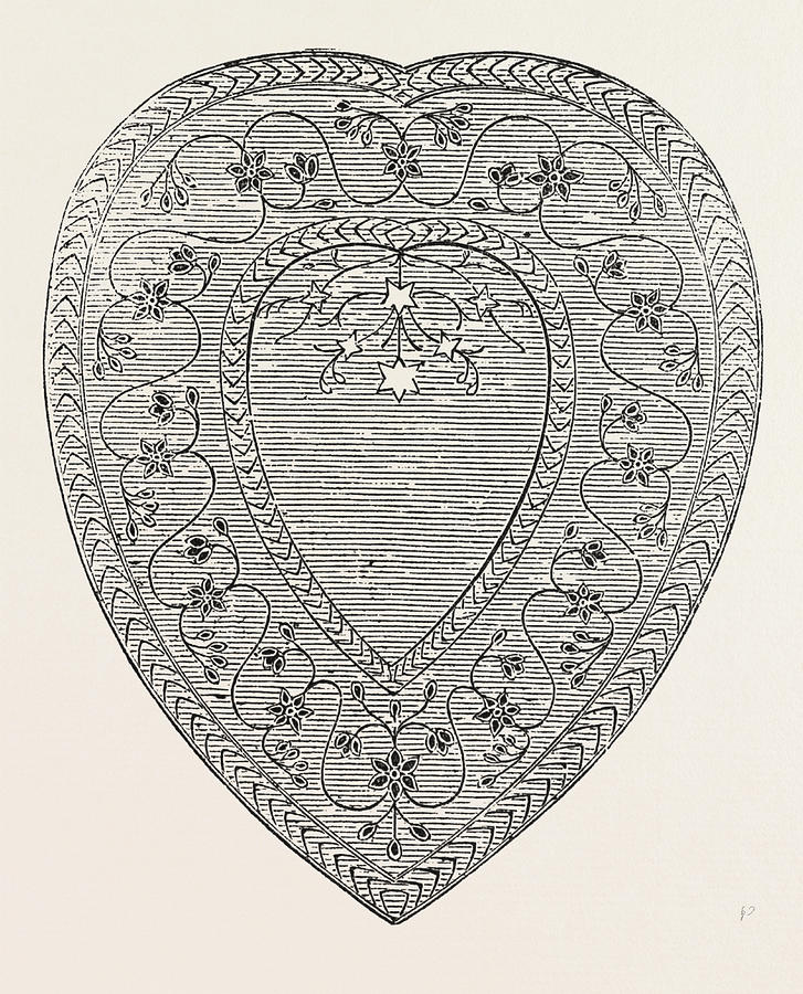 727x900 Heart Shaped Dish Of Jasper, Jewelled - Heart Shape Drawing