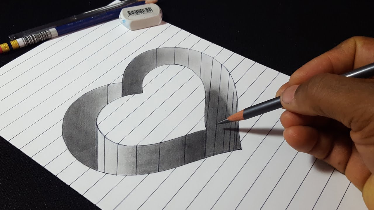 1280x720 How To Draw Hole Heart Shape - Heart Shape Drawing