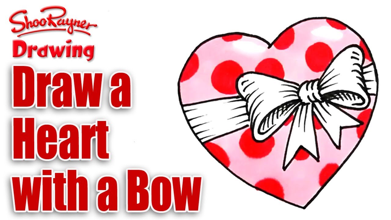 1280x720 How To Draw A Heart Shape With A Bow - Heart Shape Drawing