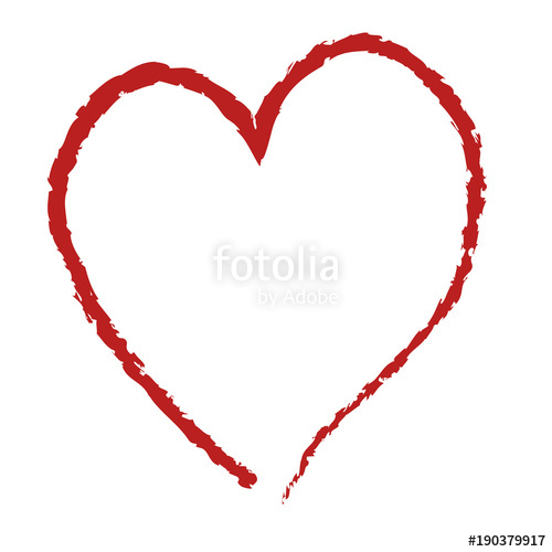 500x500 Red Heart Shape, Hand Drawing Stock Image And Royalty Free Vector - Heart Shape Drawing