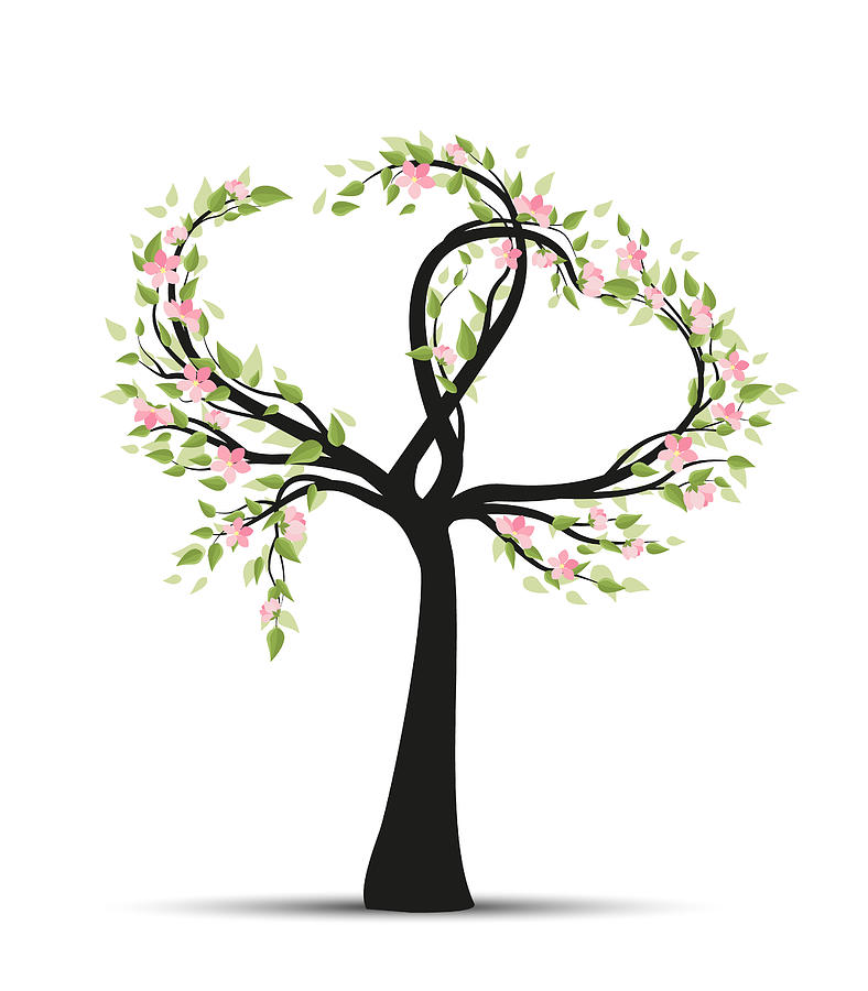 788x900 Tree With Branches In Heart Shape Drawing - Heart Shape Drawing