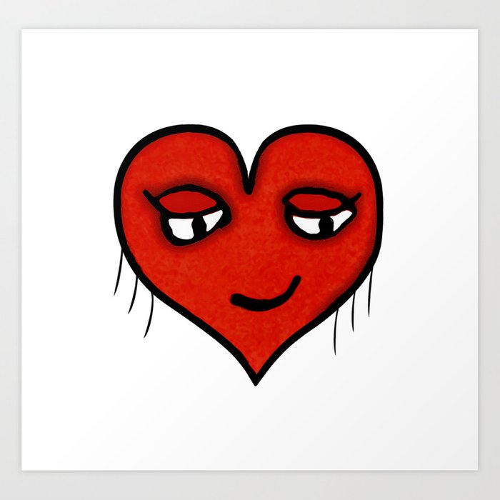 700x700 Emoji Heart Shape Drawing Pattern Art Print - Heart Shape Drawing