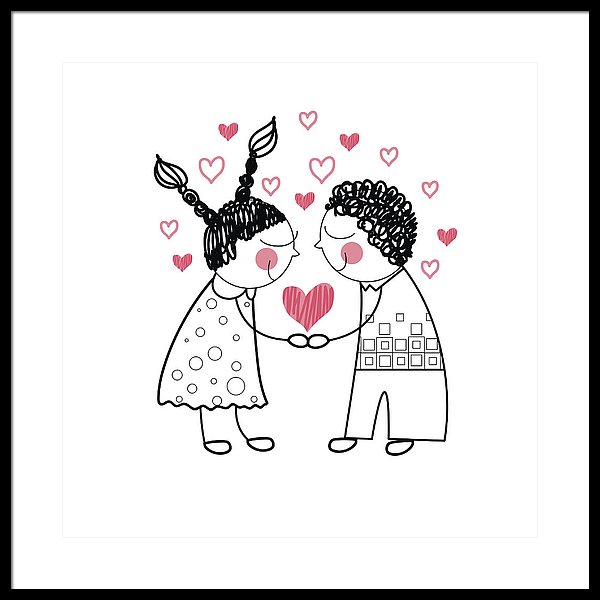 600x600 couple red heart shape love holding hands drawing simple line - Heart Shape Line Drawing