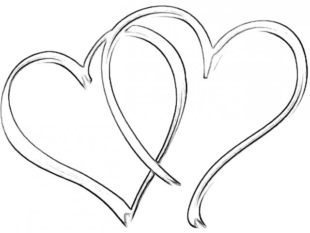 640x480 drawn hearts heart shape - Heart Shape Line Drawing
