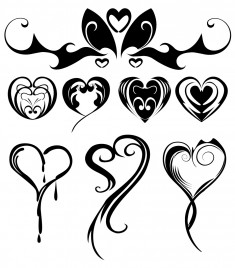 235x268 heart shape line vectors stock for free download - Heart Shape Line Drawing