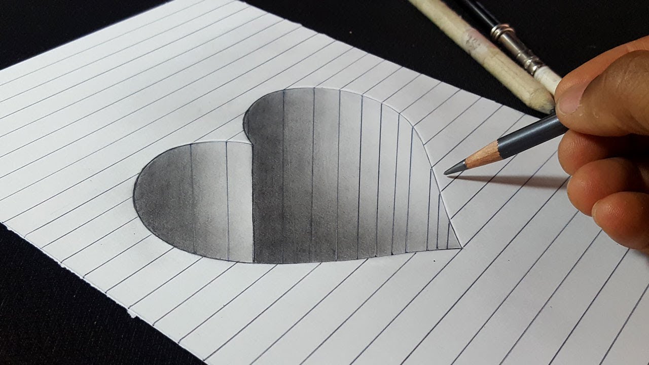 1280x720 how to draw hole heart shape - Heart Shape Line Drawing