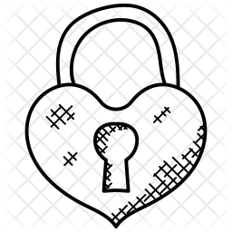 256x256 Padlock Drawing Heart Shaped Transparent Png Clipart Free - Heart Shape Line Drawing