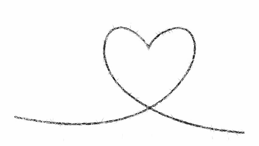 852x480 Self Drawing Animation Of Continuous One Line Drawing Of Isolated - Heart Shape Line Drawing