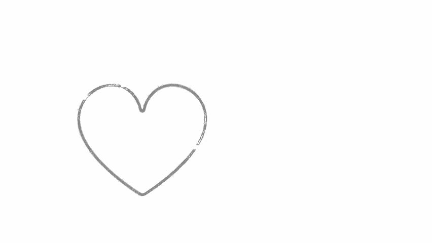 852x480 Drawing Animation Of Continuous One Line Drawing - Heart Shape Line Drawing