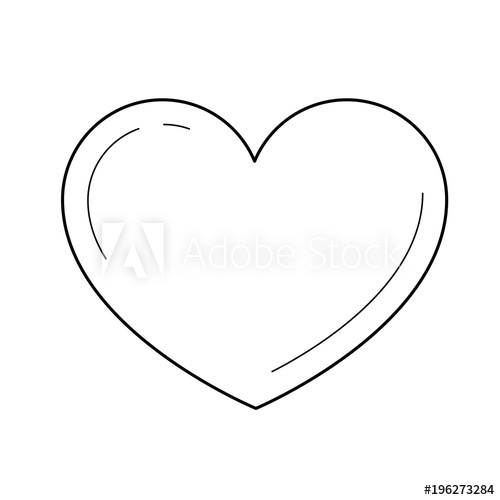 500x500 Appreciate Sign Vector Line Icon Isolated On White Background - Heart Shape Line Drawing