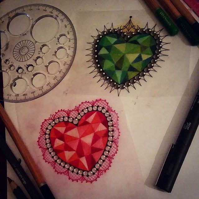 640x640 Flying Crow Drawing - Heart Shaped Diamond Drawing