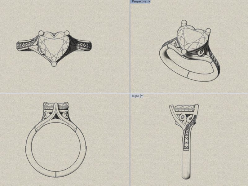 800x600 Heart Shaped Diamond Ring - Heart Shaped Diamond Drawing