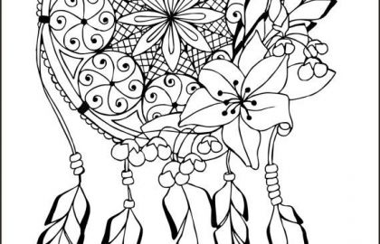 420x270 free heart shape coloring pages secret heart shaped dreamcatcher - Heart Shaped Dream Catcher Drawing