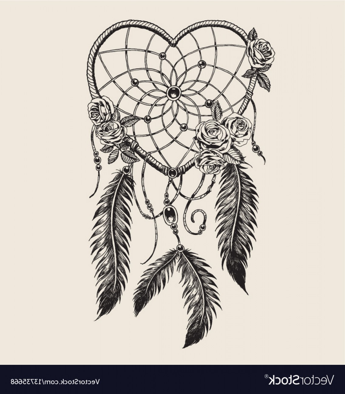 Heart Shaped Dream Catcher Drawing at PaintingValley.com ...