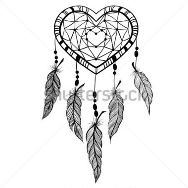 380x380 Heart Clip Art Dreamcatcher - Heart Shaped Dream Catcher Drawing
