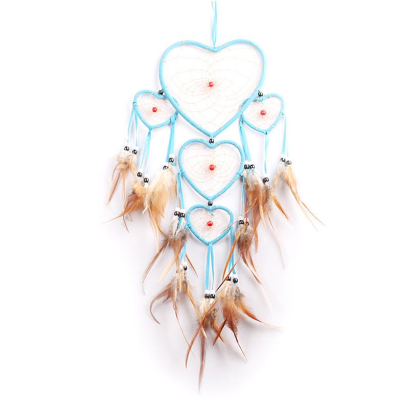 800x800 Wall Hanging Decorations Feather Heart Shaped Dream Catcher - Heart Shaped Dream Catcher Drawing