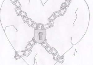 300x210 Broken Heart Drawing Step - Heart Simple Drawing