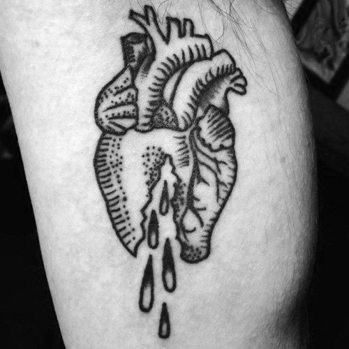 500x500 Broken Heart Tattoo Designs For Men - Heart Tattoo Drawing