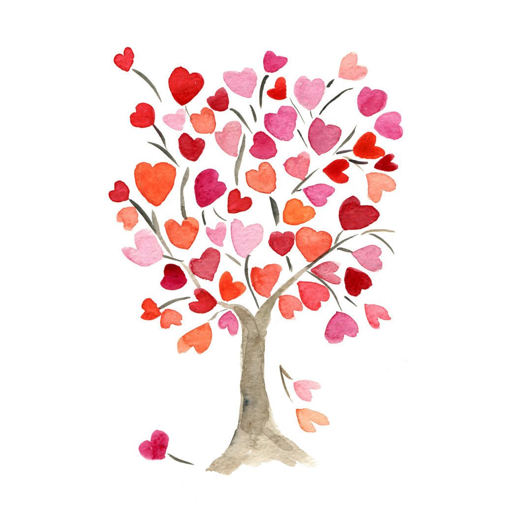 1057x1057 Heart Tree Painting - Heart Tree Drawing