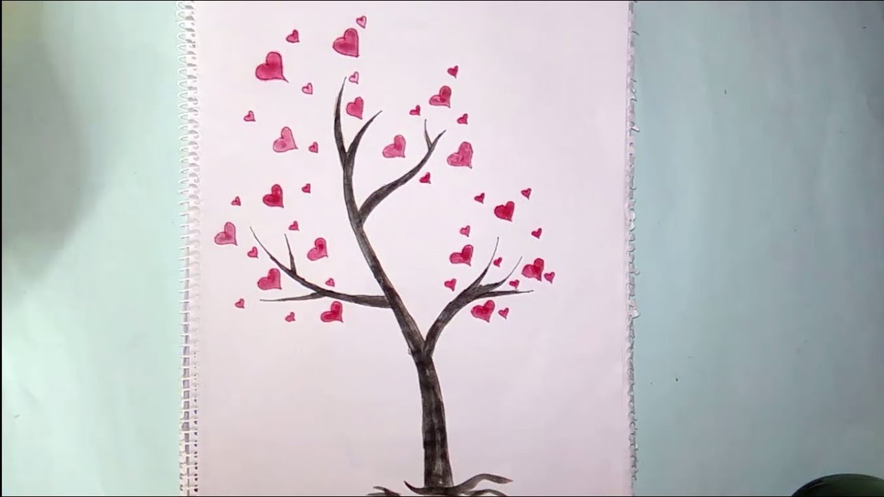 1280x720 Heart Tree Drawing Amazing Drawing For Lovers - Heart Tree Drawing