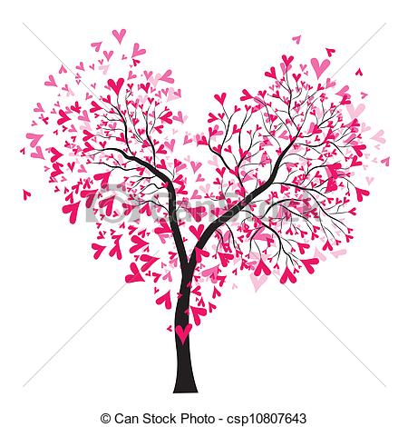 450x470 valentine tree abstract vector heart tree, valentine day love - Heart Tree Drawing