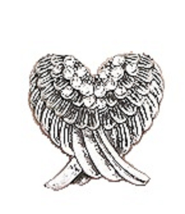 260x300 Angel Wings With Heart Clipart Great Free Clipart, Silhouette - Heart With Angel Wings Drawings