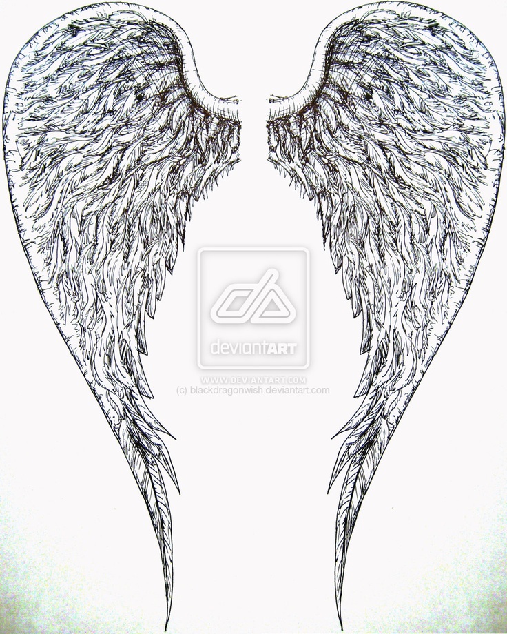 736x920 Heart Tattoos Clipart Angel Wing Drawing - Heart With Angel Wings Drawings
