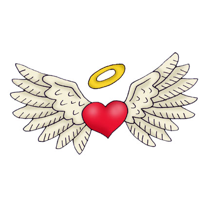 425x425 Love Heart With Angel Wings Drawing Zoominmedical - Heart With Angel Wings Drawings
