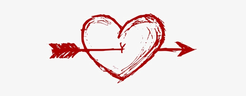 820x321 Heart Arrow Free Png Image - Heart With Arrow Drawing