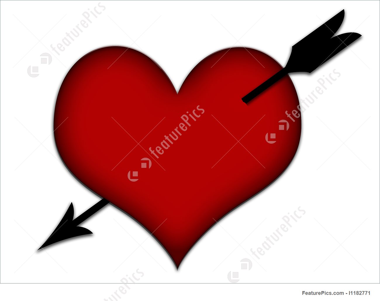 1300x1031 Heart With Arrow - Heart With Arrow Drawing