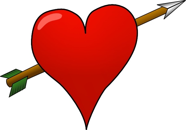 600x419 Heart Arrow Clip Art Free Vector In Open Office Drawing - Heart With Arrow Drawing