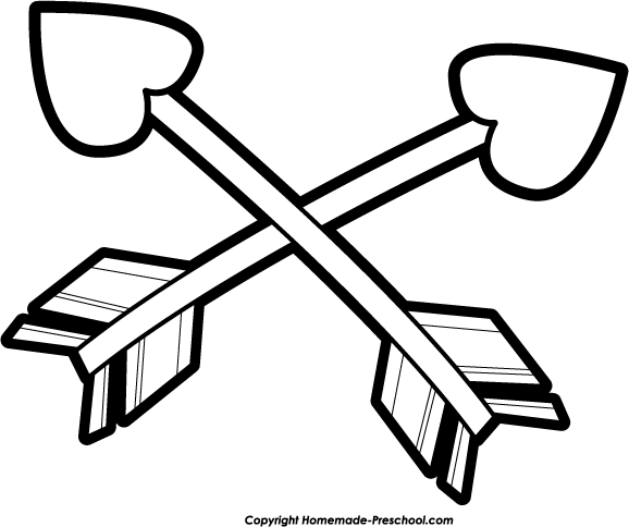 578x484 Heart Arrow Clipart Collection - Heart With Arrow Drawing