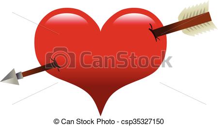 450x260 Heart Arrow Vector Illustration - Heart With Arrow Drawing