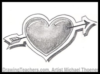 200x147 How To Draw Hearts With Flames, Wings, Arrows With Easy Step - Heart With Arrow Drawing