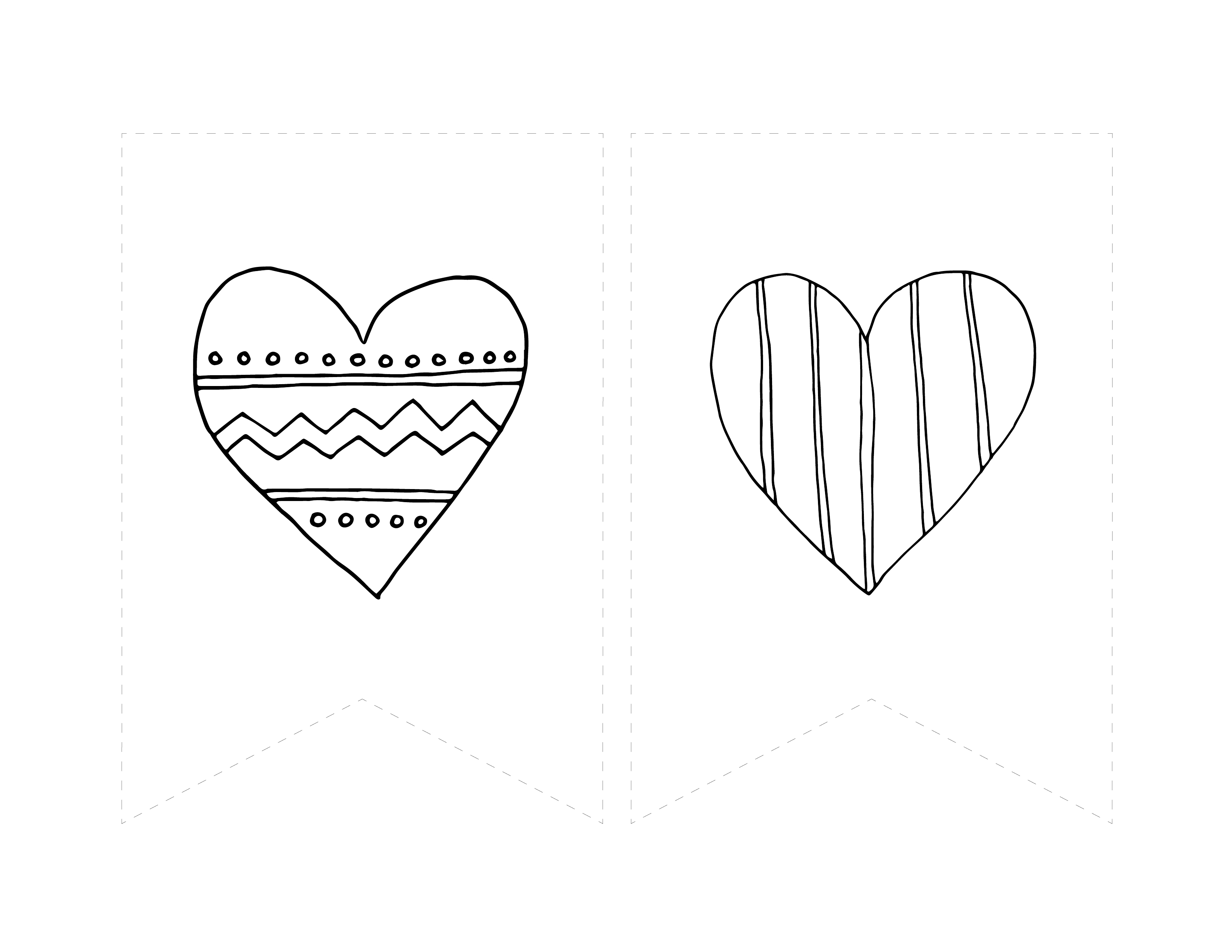 3300x2550 Free Printable Valentine Banner How Does She - Heart With Banner Drawing