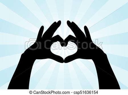 450x334 Heart Shape Made With Hands Silhouette - Heart With Hands Drawing