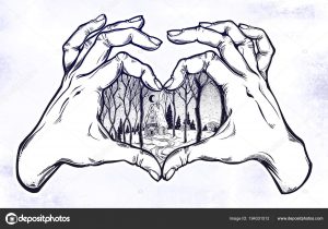 Heart With Hands Drawing at PaintingValley.com | Explore collection of