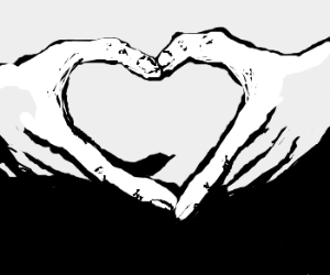 300x250 Hands Making Heart Drawing - Heart With Hands Drawing