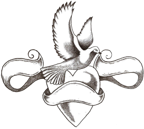 592x530 Drawing Ribbon Transparent Png Clipart Free Download - Heart With Ribbon Drawing